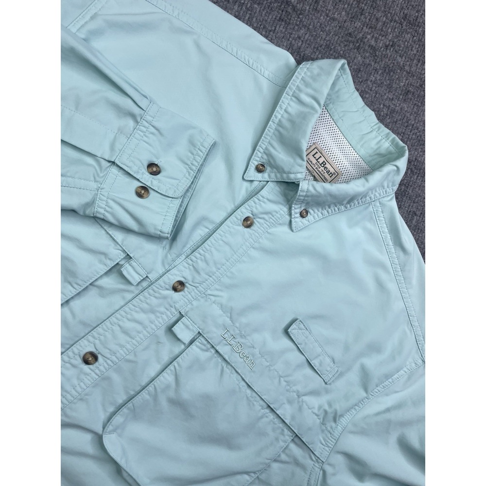 ll Bean Men's Outdoor Fishing Shirt Vented Back Roll Tab Sleeves Size L